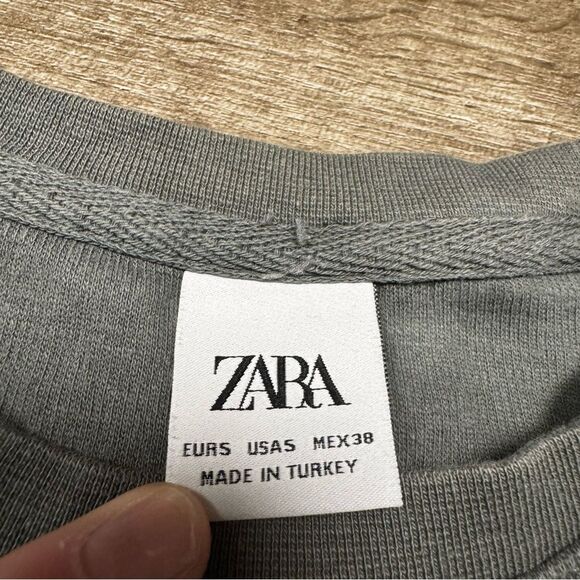 Zara Short Sleeve Ribbed Shirt Size Small - Picture 3 of 6